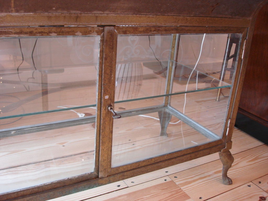 20th Century Early 1900's Bronze and Steel Display Cabinet/Vitrine