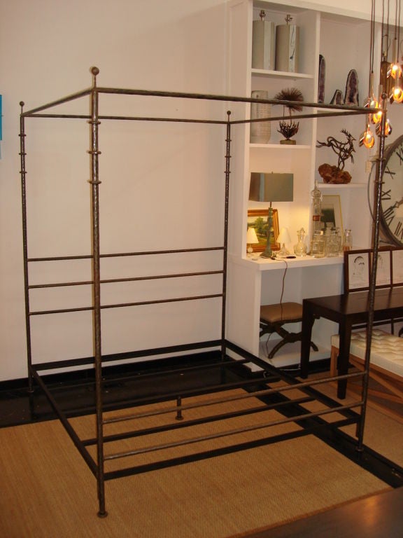 Four-Poster Hammered Iron King Bed Frame