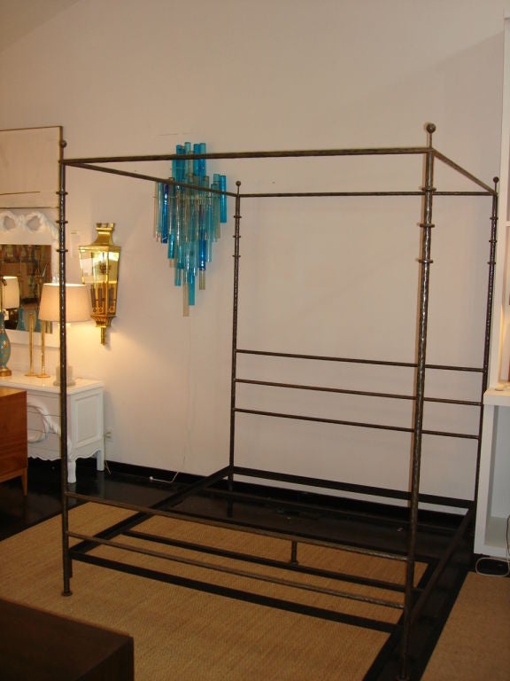Four-Poster Hammered Iron King Bed Frame 1