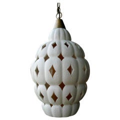 Vintage Ceramic Beehive Design Hangling Light