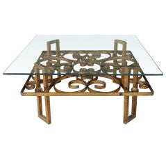 Heavy Gilded Iron Cocktail/Coffee Table
