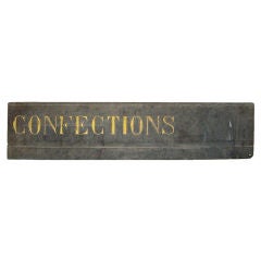 Antique 19th C. French Textile Shop Sign in Gilded Black Slate