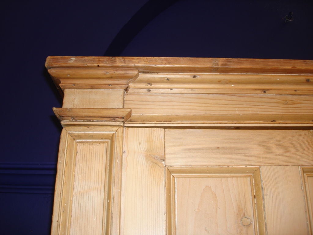 19th Century Large Primitive Pine Armoire + Drawers