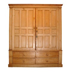 Large Primitive Pine Armoire + Drawers