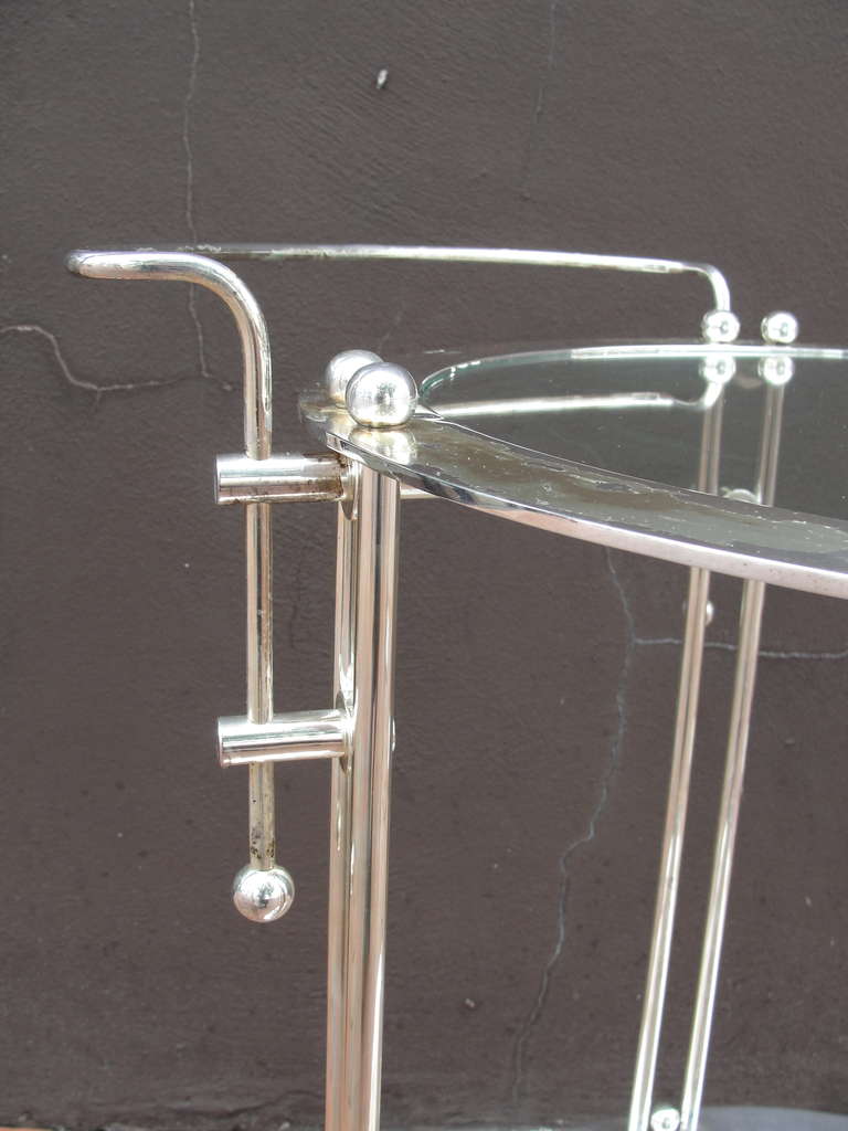 Luigi Massoni for Cassetti Silver-Plated Bar Cart In Excellent Condition In East Hampton, NY