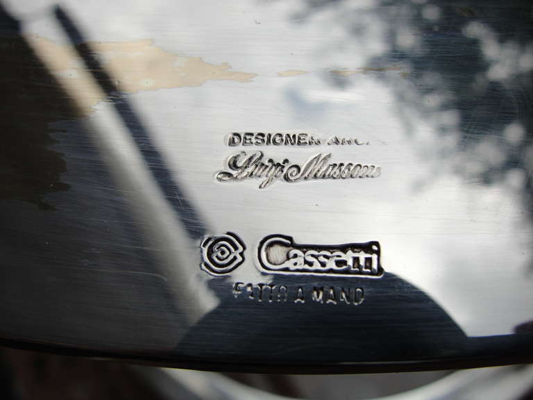 Silver Plate Luigi Massoni for Cassetti Silver-Plated Bar Cart