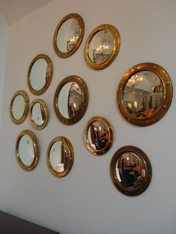English Convex Porthole Mirror Grouping (Set of 11) 3