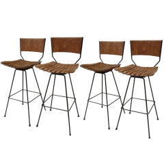 Set of Four Bar Stools by Arthur Umanoff