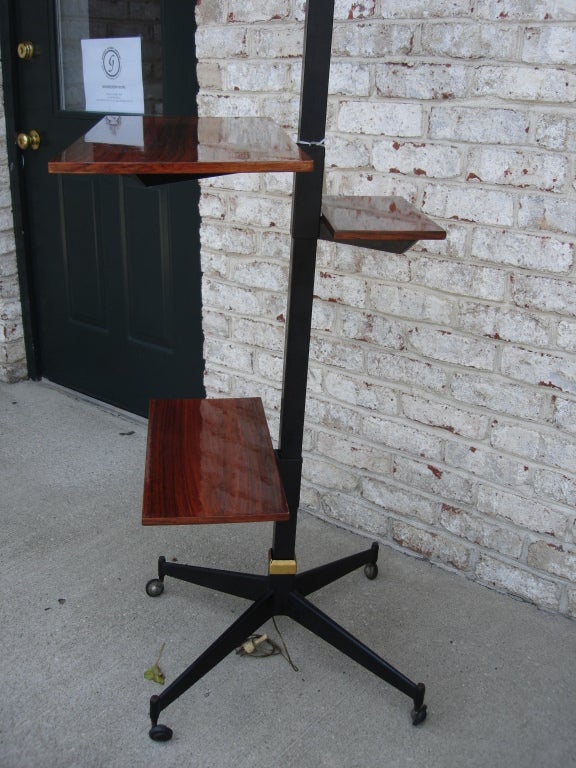 Tiered Italian Rolling Easel Shelf with Light at 1stdibs