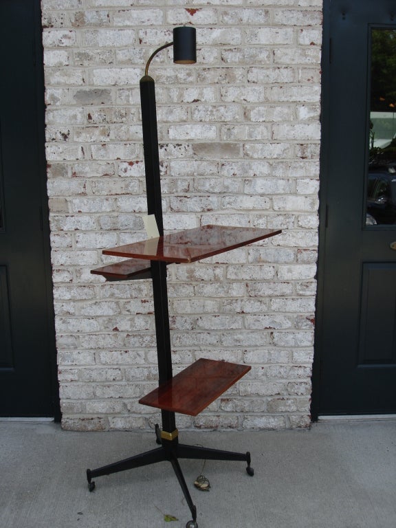 Tiered Italian Rolling Easel Shelf with Light 1