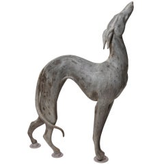 An Elegant Lifesize Greyhound Sculpture