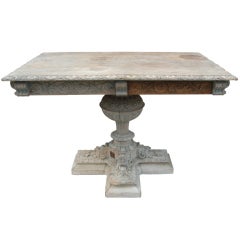 19th C. Distressed Swedish Carved Table