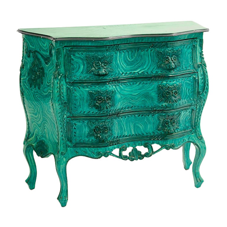 Bombay Chest in Faux Malachite Finish