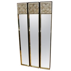 Custom Shadow Box Mirrors with 19th Century Italian Majolica Tiles, 6 Available