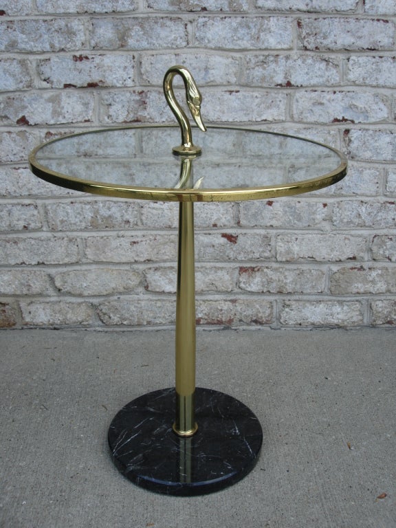 Italian Gueridon with Swan Detail on Marble Base