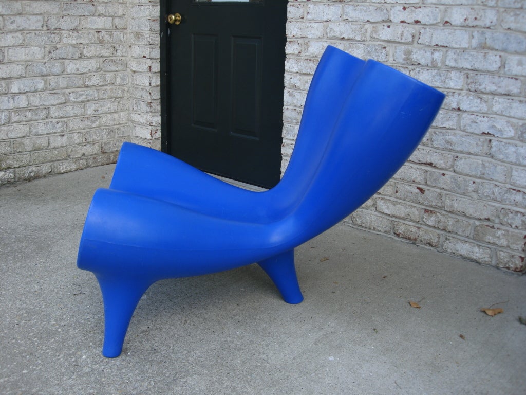 British Electric Blue Orgone Chair by Marc Newson