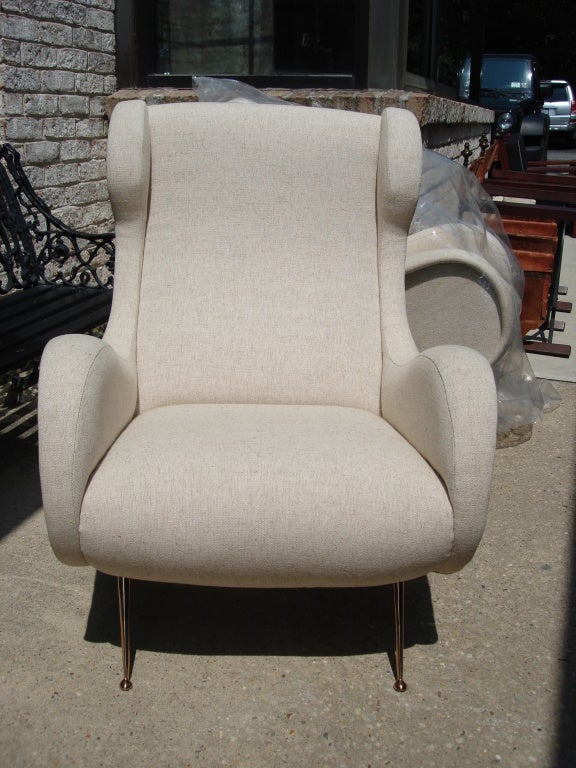 Sculptural Pair of French Winged Armchairs 2