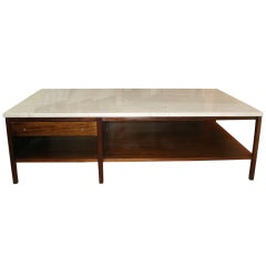 Paul McCobb Oversized Cocktail Table with Travertine Top