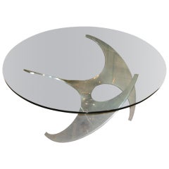 Sculptural Aluminum Propeller Base Cocktail Table