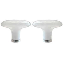 Vintage Pair of Angelo Mangiarotti Table Lamps