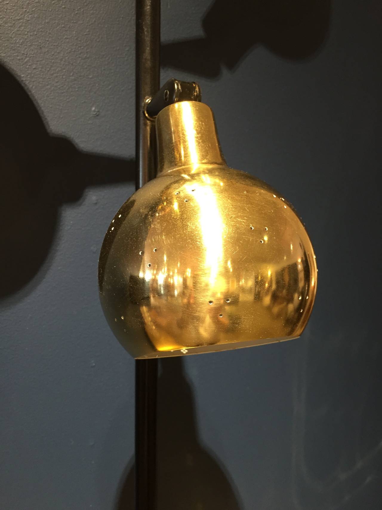 North American Three Globes in Brass Wall Light