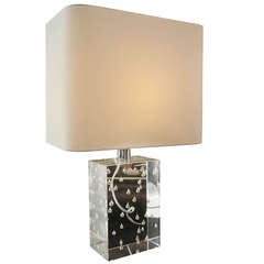 French Raindrops in Lucite Table Lamp