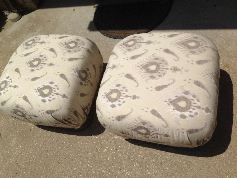 20th Century Karl Springer Souffle Poufs (Pair).