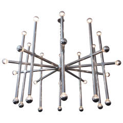 Oversized Ten-Arm Aluminum Chandelier with 30 Lights by Robert Haussmann 10