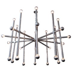 Massive Ten-Arm Aluminum Chandelier with 30 Lights by John Vesey