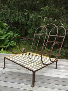 Outstanding Oversized Iron Armchair and Ottoman
