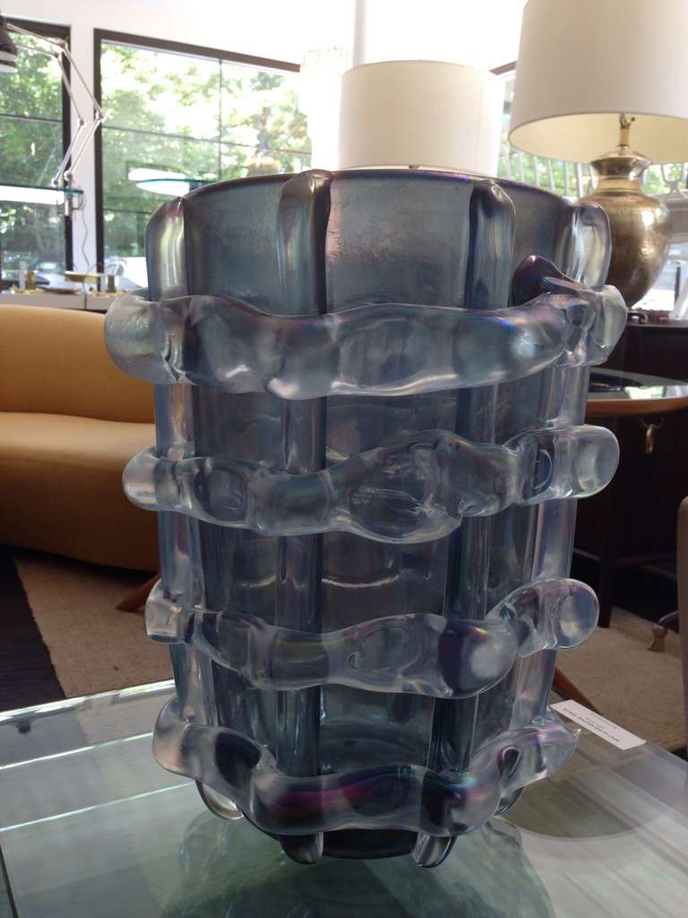 Iridescent Murano Oversized Vase