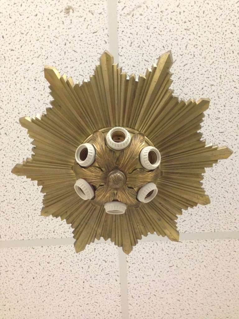 Art Deco Starburst Ceiling Light Fixture