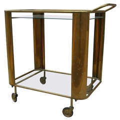 Mid-Century Modern Brass Trolley