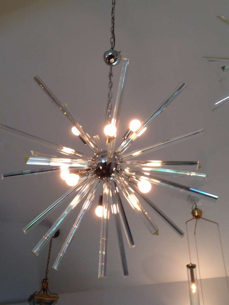 Mid-Century Modern Sputnik Italian Murano Glass Chandelier For Sale