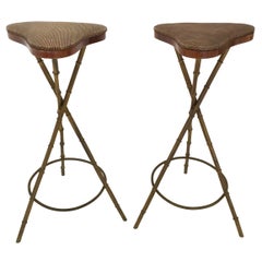 Pair of Faux Bamboo Bar Stools