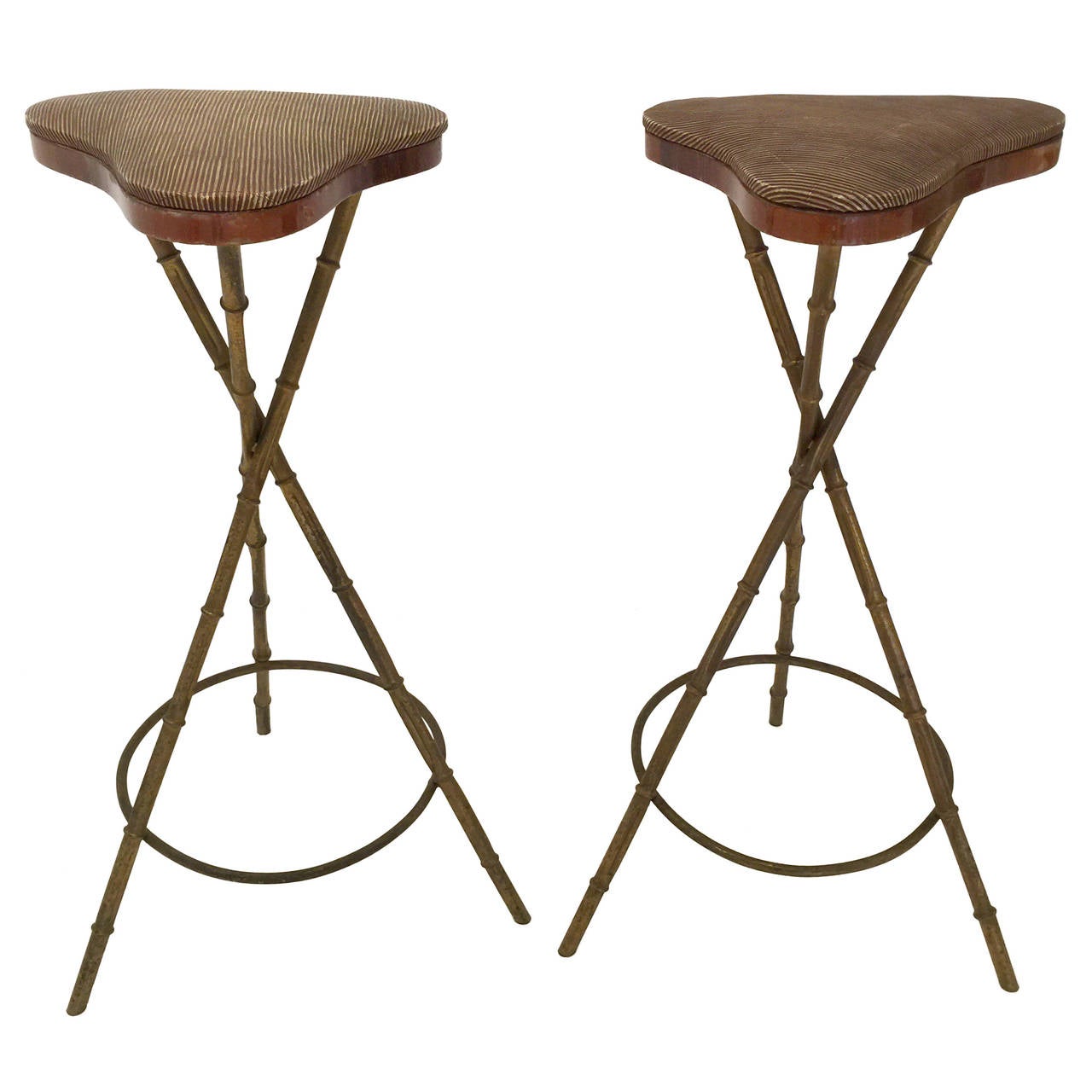 Pair of faux bamboo bar stools for sale