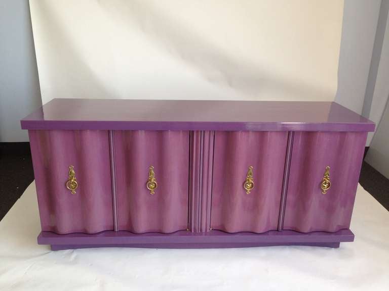 Hollywood Regency Lilac Wave Front Dresser