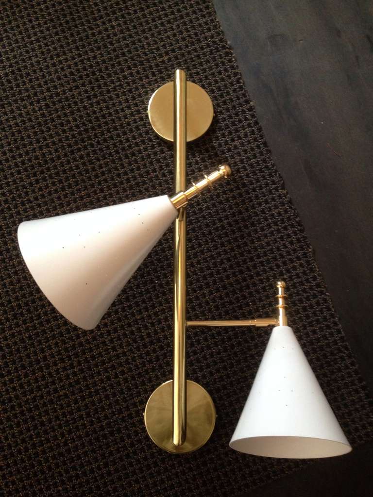 mid century modern double cone wall sconce