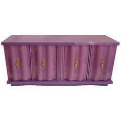 Vintage Hollywood Regency Lilac Wave Front Dresser
