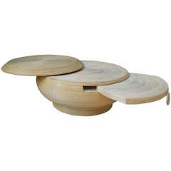 Rattan Round Cocktail Table w/ Swivel Top