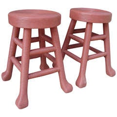Manner of Astuguevieille Rope-Clad Oversized Stools (3 avail)