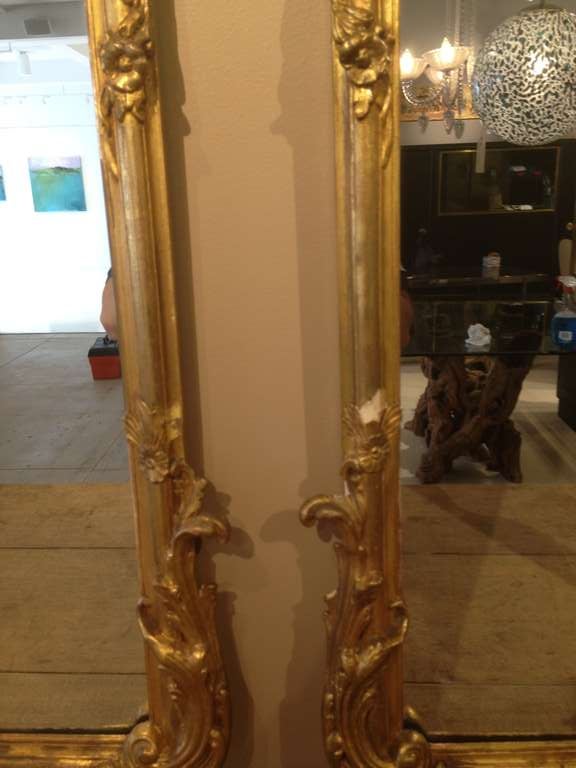 Italian Pair of Tall 19th Century Venetian Gilded Mirrors