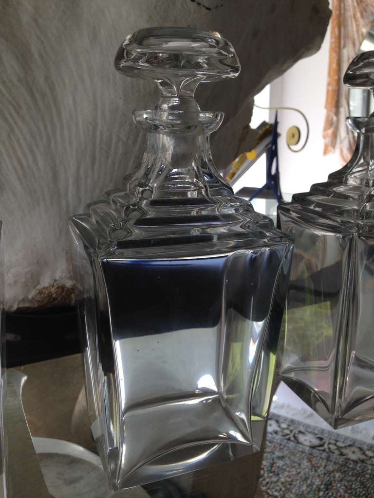 Art Deco Thick Crystal Decanters For Sale 1