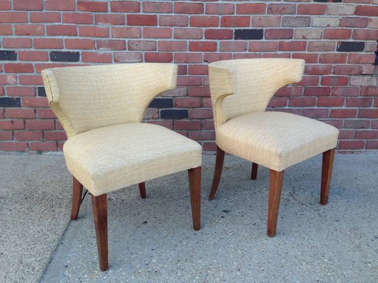 American Pair of Klismos Slipper Chairs
