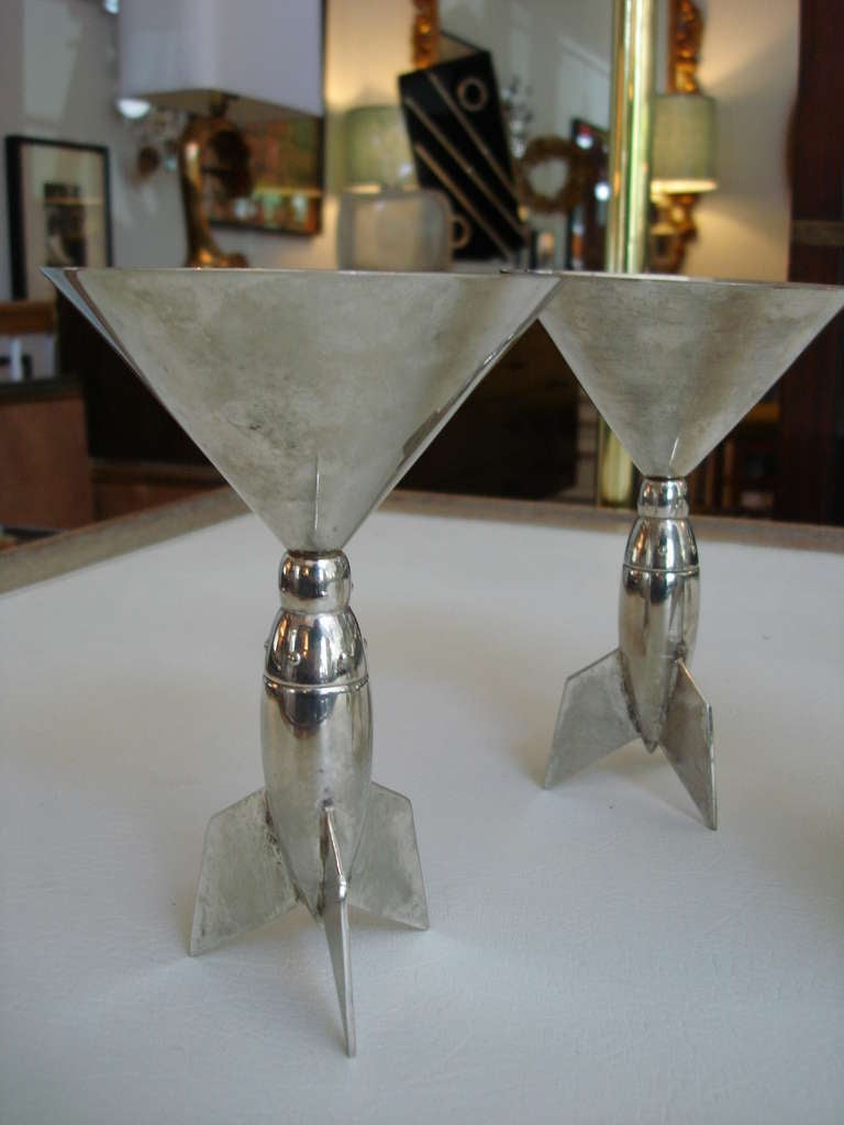 Stainless Steel Unique Rocket Design Martini Set (6 pieces)