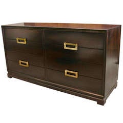 Vintage 8-Drawer Dresser w/ Modernist Brass Hardware