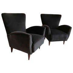 Wonderful Vintage Pair of Club Chairs in the Manner of Gio Ponti