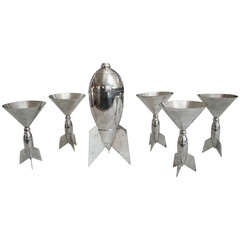 Retro Unique Rocket Design Martini Set (6 pieces)