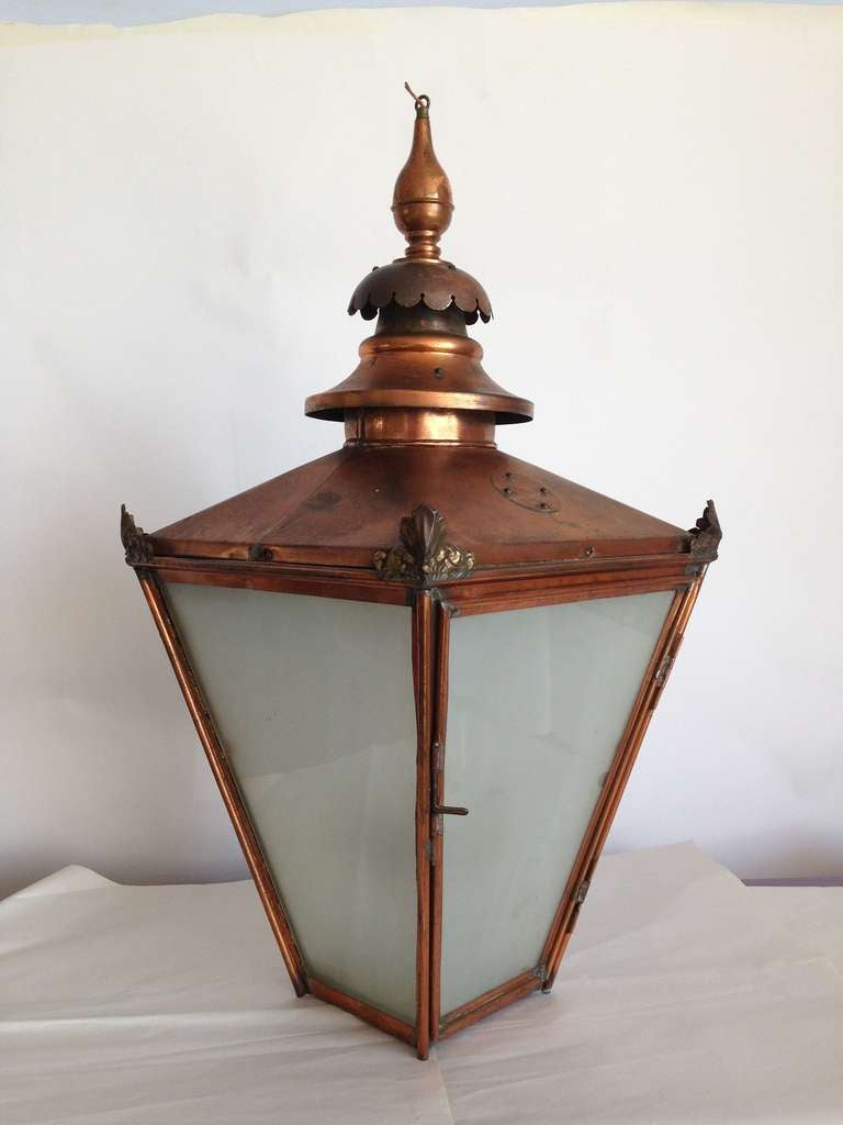Grand Late 19th Century English Copper Hanging Lantern 1