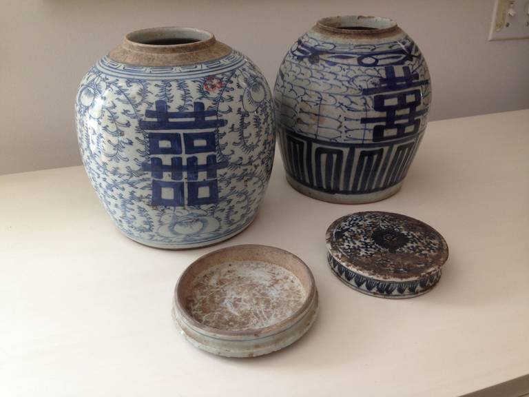 Chinese Qing Dynasty Porcelain Ginger Jars